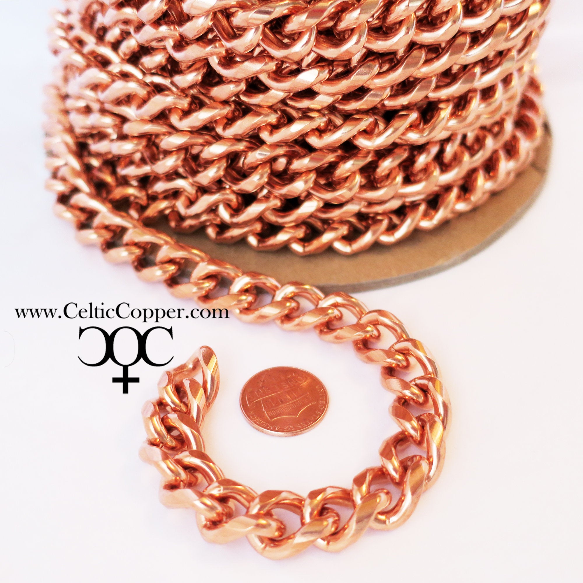 Solid Copper Necklace Chain Fine 3mm Cuban Curb Chain Necklace NC71 Solid Copper  Chain Necklace 20, Celtic Copper Shop