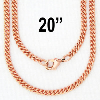 Solid Copper Necklace Chain Fine 3mm Cuban Curb Chain Necklace NC71 Solid Copper  Chain Necklace 20, Celtic Copper Shop
