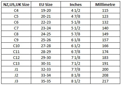 nz to european shoe size
