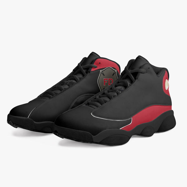 Thin Red Line Black Sole High-Top Leather Basketball Sneakers – Irons in  the Fire Apparel