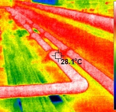 Thermal image of pipes