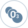 circle with Ozone molecule