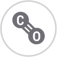 circle with carbon monoxide molecule