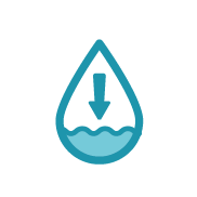 98%Less water icon