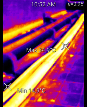 Thermal image of pipes