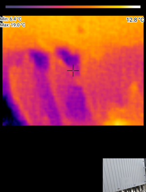 Thermal image showing temperature difference