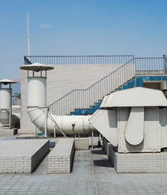 Large white wind tunnel on roof