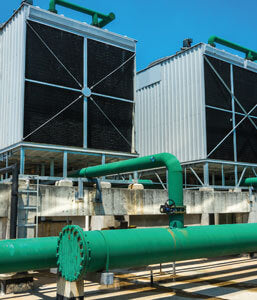 two large metal boxes on a roof