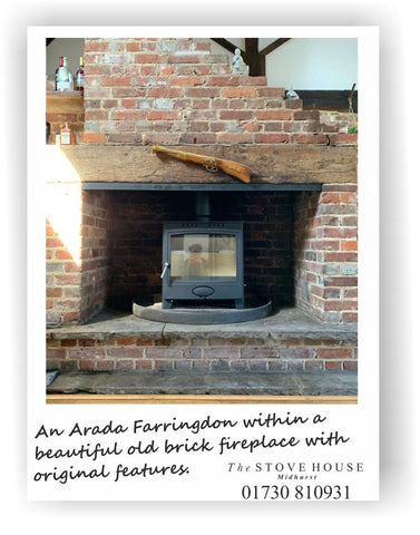 Arada Farringdon stove installation by The Stove House your local stove installer & fitter for Chichester Midhurst Arundel and surrounding areas 01730 810931