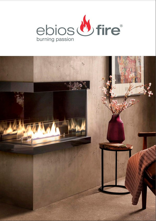 Ebios fire bioethanol modern fires and stoves for inside and outside. At The Stove House 01730 810931