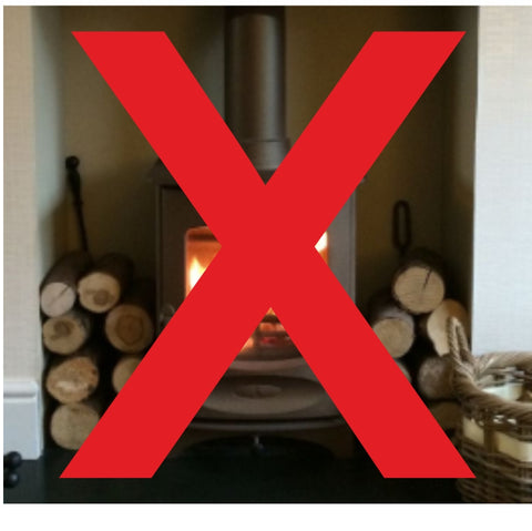 Do not stack wood next to you fire to dry out. Explained by The Stove House 01730 810931