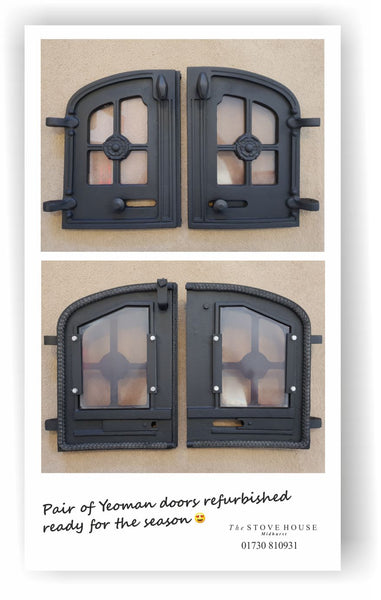 Woodburning Stove Door Servicing at The Stove House, between Chichester and Haslemere. 01730 810931