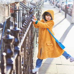 Owa Yurika yellow faux fur hooded coat