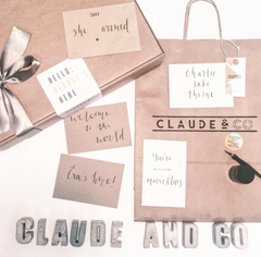 Claude and Co Calligraphy Card : Personalised Gift Card 