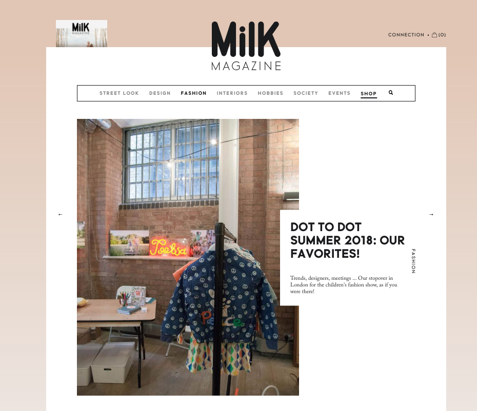 MiLK magazine write up on Dot to Dot featured Unisex Clothing Brand Claude and Co