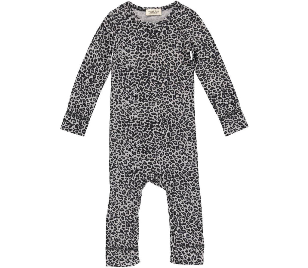 leopard print baby sleepsuit