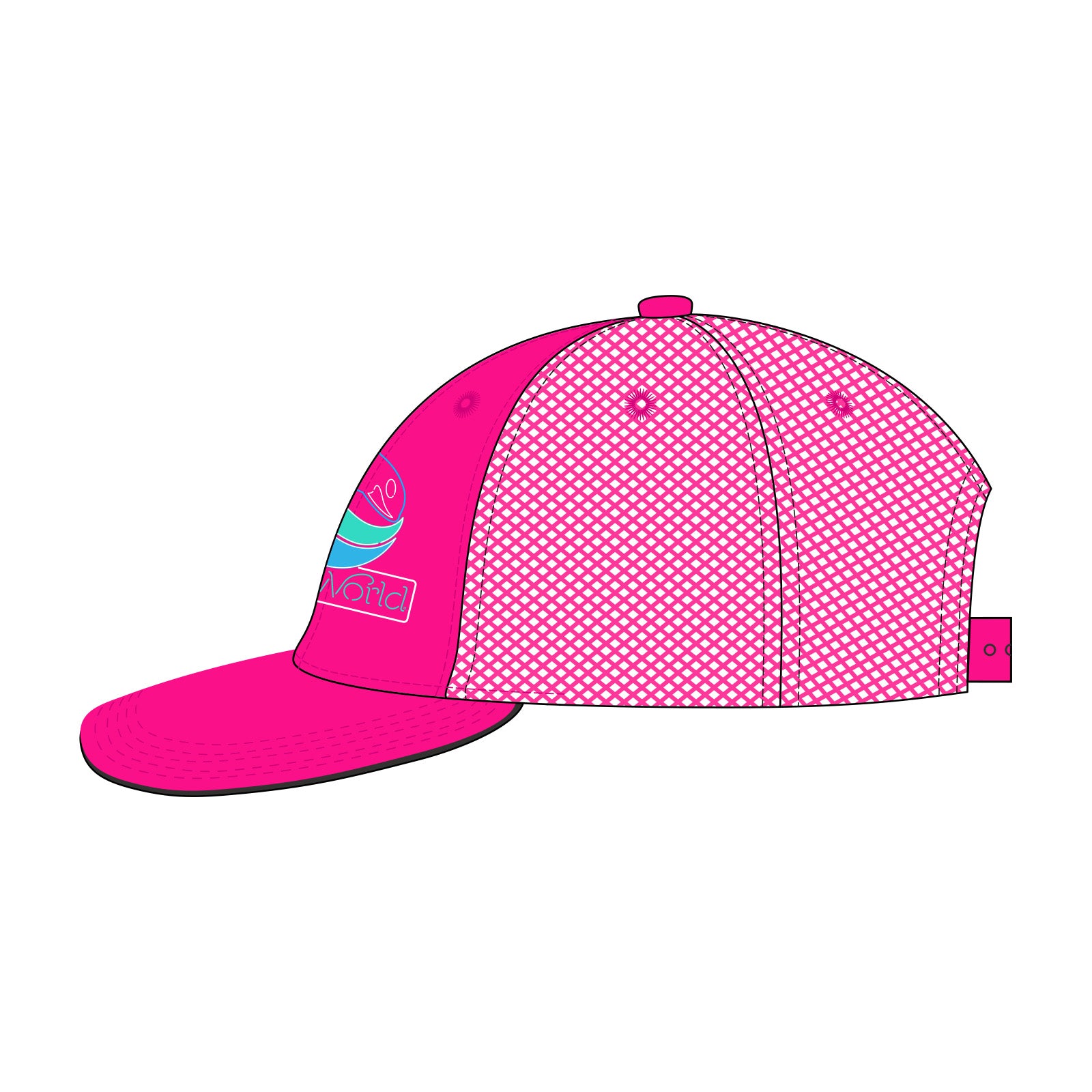 Seaworld Neon Sign Adult Baseball Hat Pink Seaworld Shop