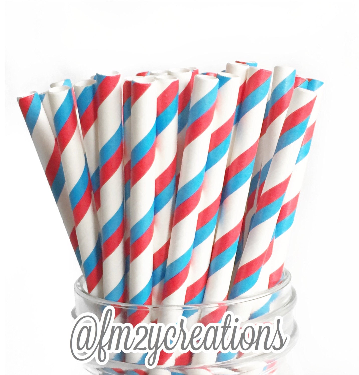 Stripe Paper Straws Red White Blue From Me 2 You Creations