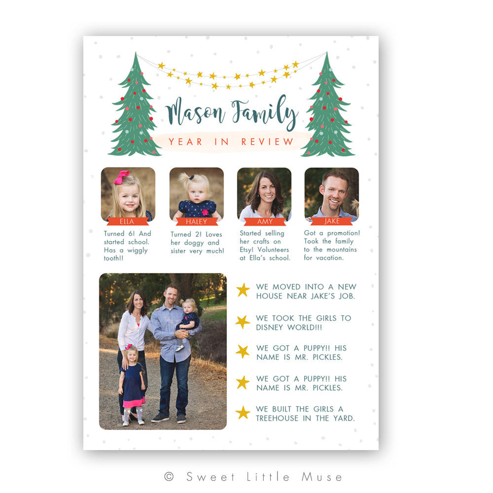 Year In Review Christmas Card Template Free Printable Templates