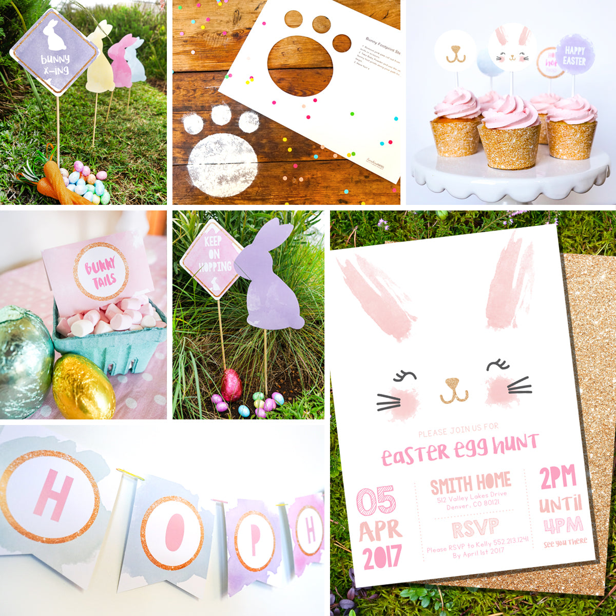 Easter Egg Hunt Invitation and Decorations