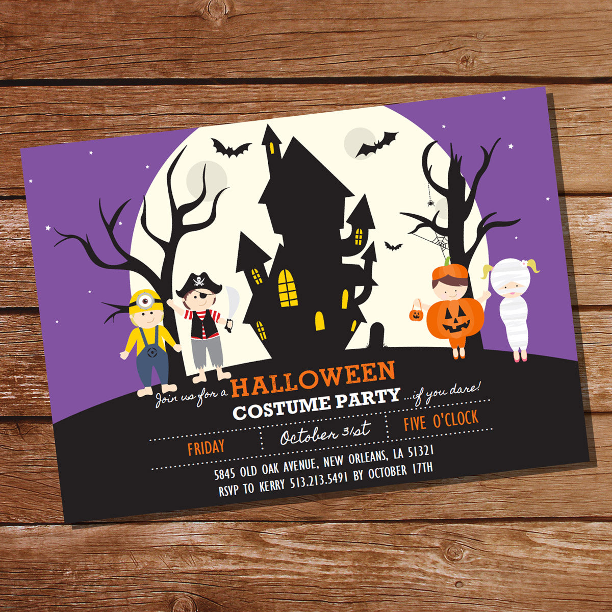 Halloween Party Invitation Editable and Printable