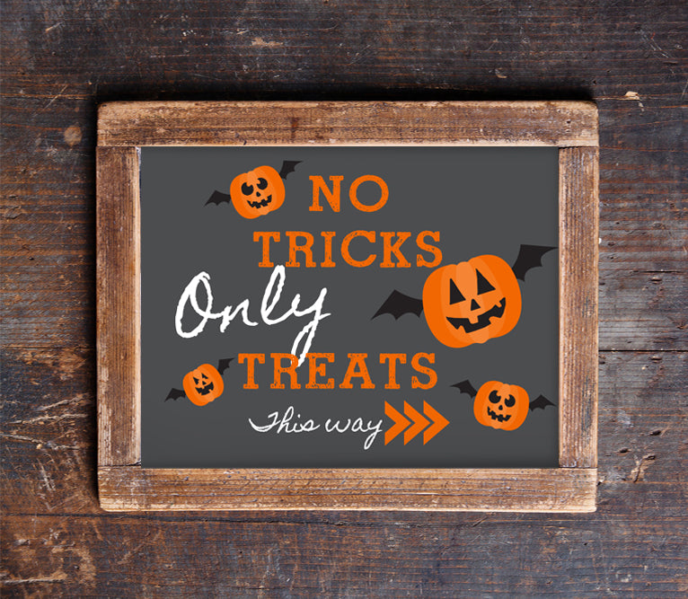 Halloween No Tricks Only Treats Printable Party Decorations