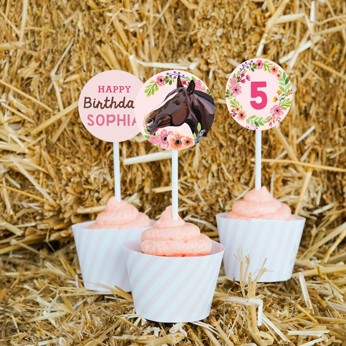 Horse Party Cupcake Toppers