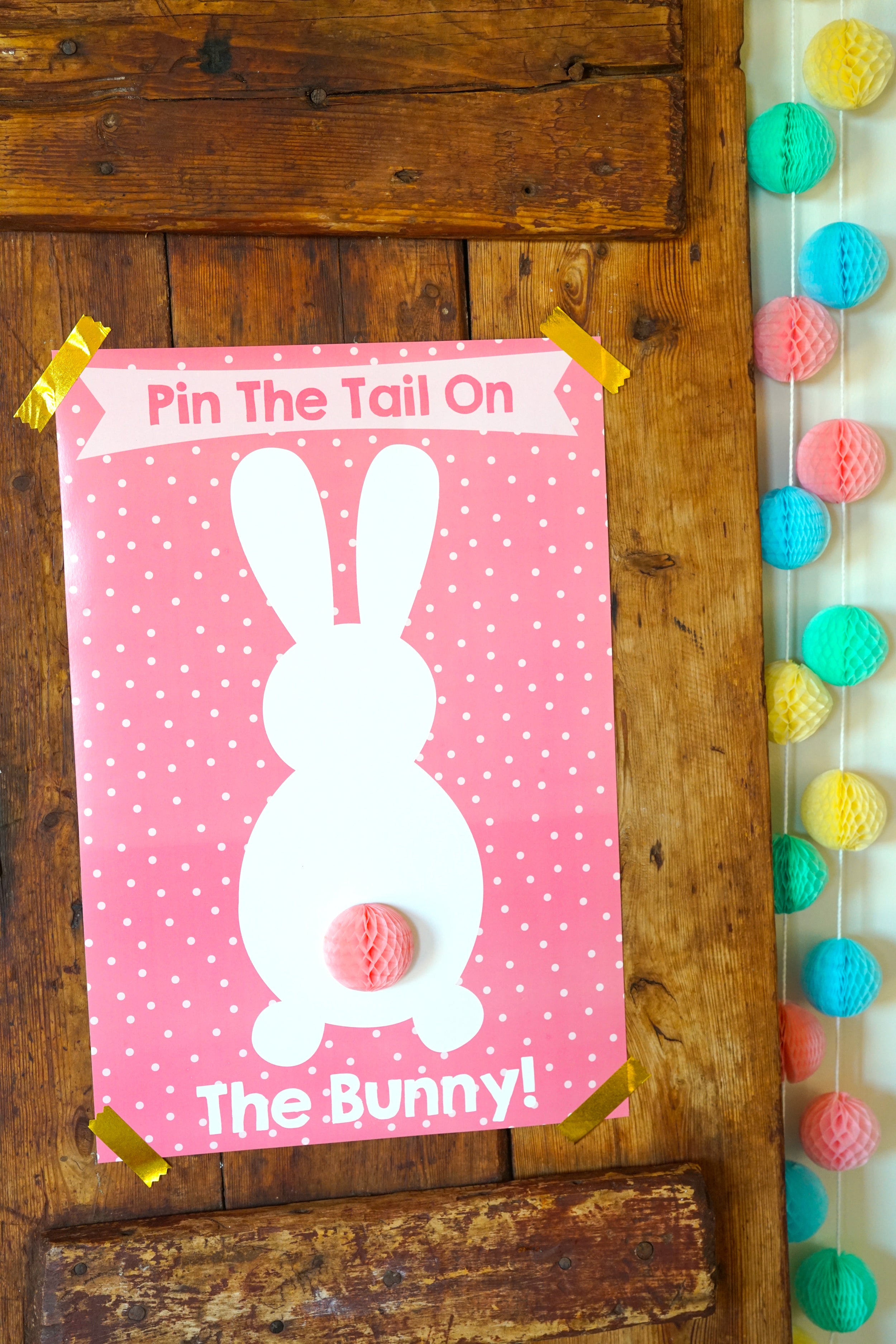 Easter Activity Ideas - Pin the Tail on the Bunny Pink