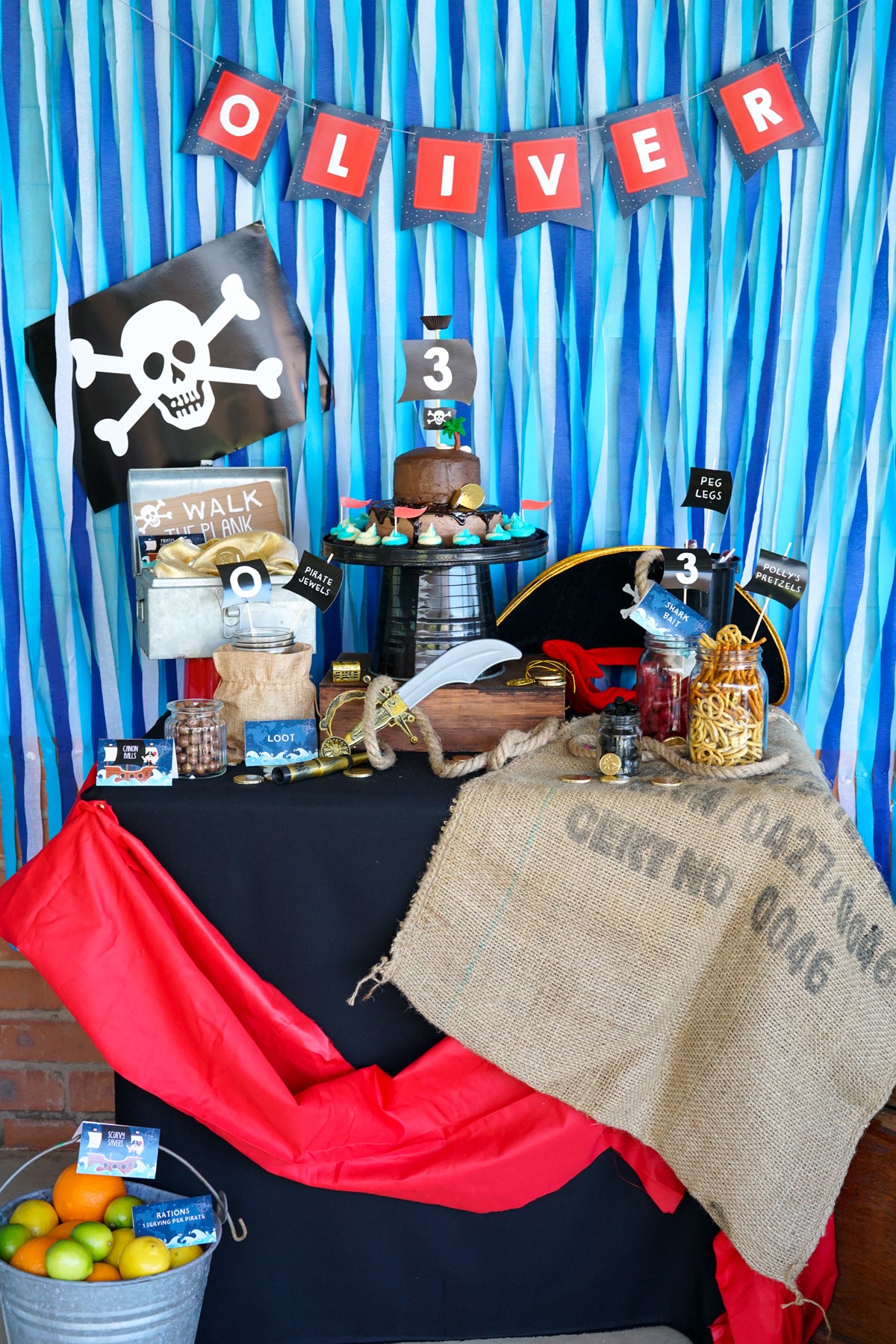 Pirate party table set up