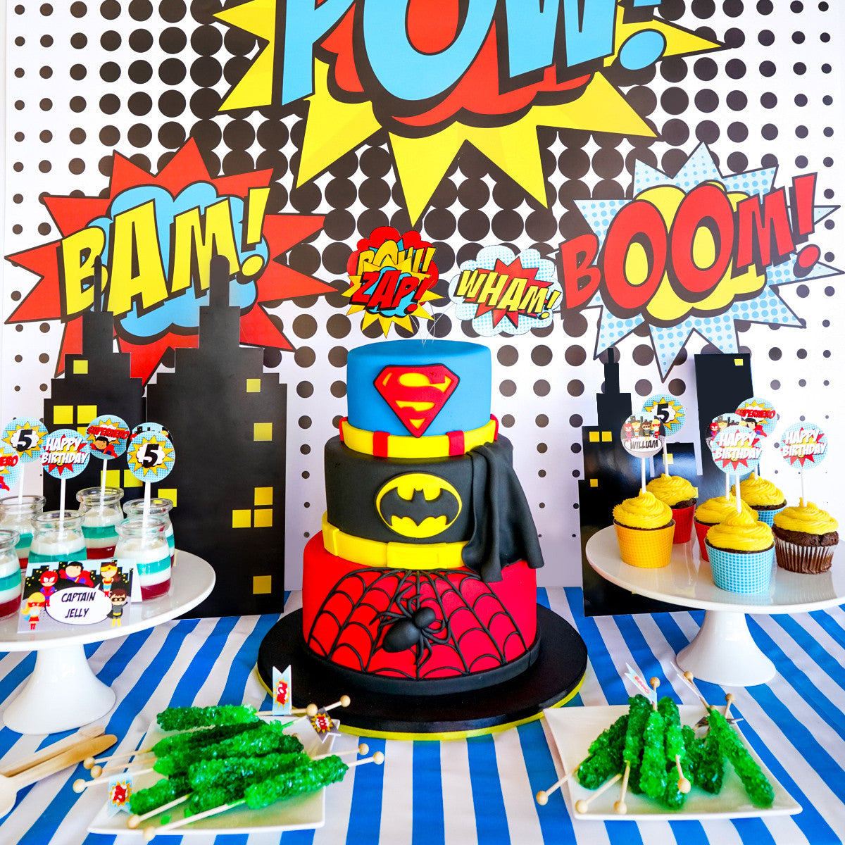 Superhero Party Set Up and Printables