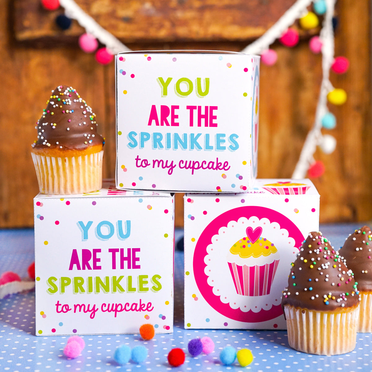 Valentine Cupcake Box Sprinkle