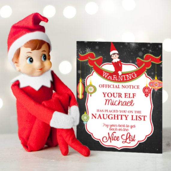 Free Elf on the Shelf Naughty List