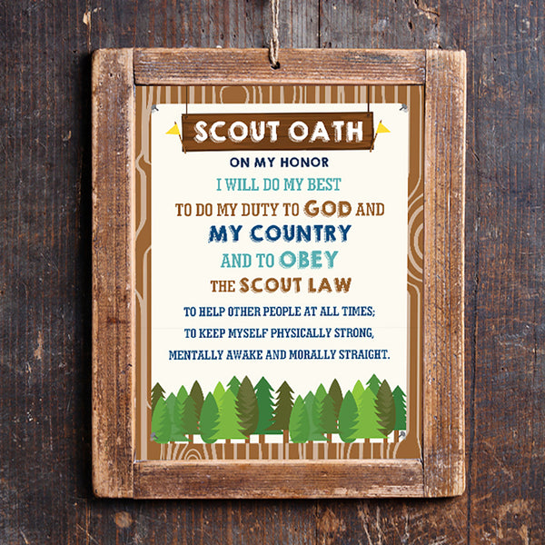 Download Boy Scout Oath, Motto and Law Poster Set | Home or Hall Boy Scout Post - Sunshine Parties