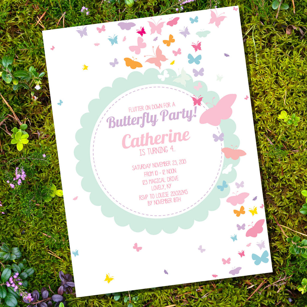 Download Pastel Butterfly Birthday Party Invitation Butterfly Party Invite Te Sunshine Parties 3D SVG Files Ideas | SVG, Paper Crafts, SVG File