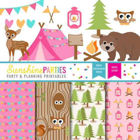 24 Digital cute little Girl Clip Art Set, PNG