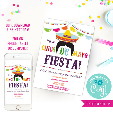 Colorful Mexican Fiesta Themed Party Ideas  Download Hundreds FREE  PRINTABLE Birthday Invitation Templates