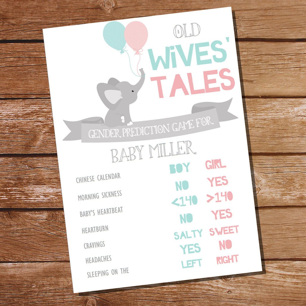 Download He Or She Elephant Gender Reveal Party Prediction Game Sunshine Parties