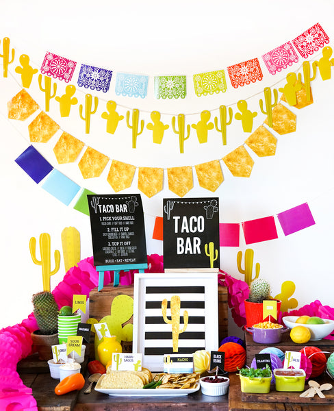 Fiesta Taco  Bar Decorations  Tex Mex Cinco de Mayo 