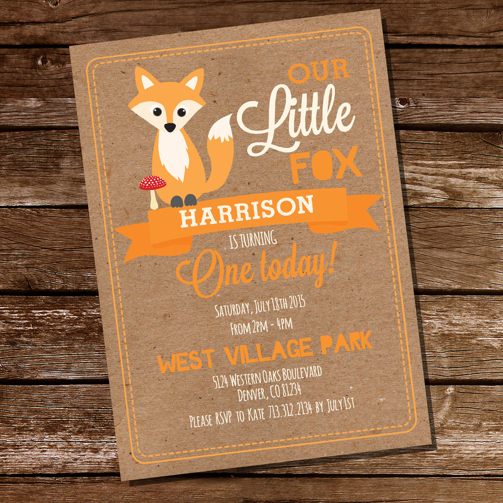 Fox Birthday Party Invitation | First Birthday Invitation – Sunshine