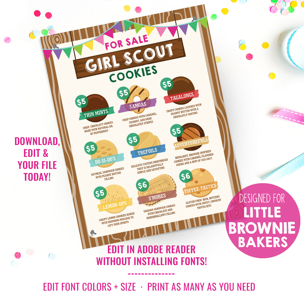 Girl Scout Cookie Seller Printable Kit | LBB Girl Scout Cookie Printab ...