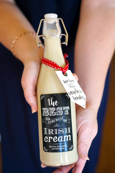 Irish Cream Christmas Gift Tags | Bottle Label Stickers and Gift Tags