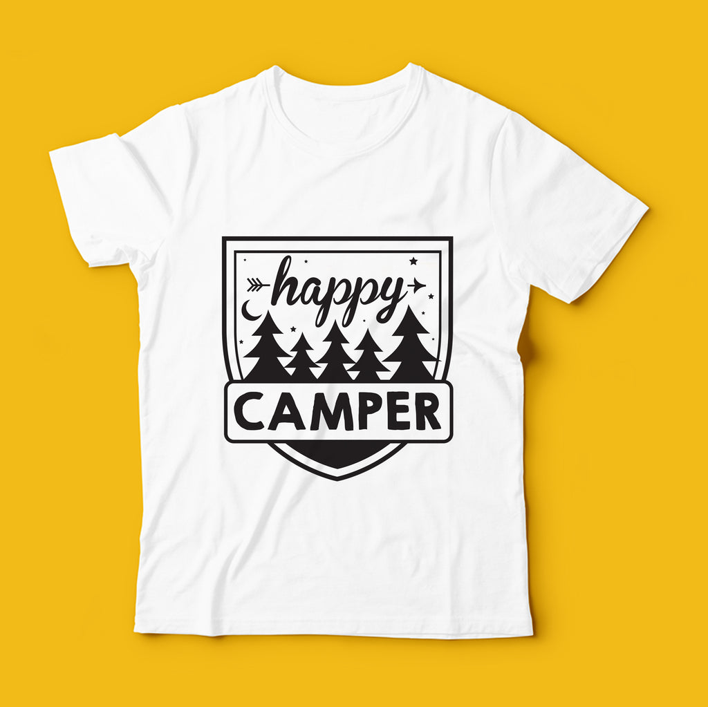 Happy Camper Template Svg File Use For T Shirts Mugs Tote Bags Sunshine Parties