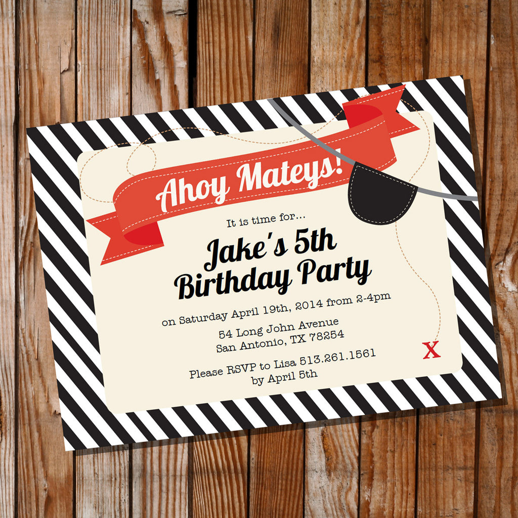 Pirate Birthday Party Invitation for a Boy | Pirate Treasure Hunt Invi –  Sunshine Parties