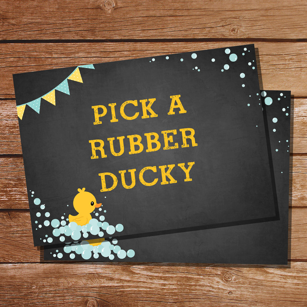 Unisex Rubber Duck Baby Shower Game Signs Sunshine Parties