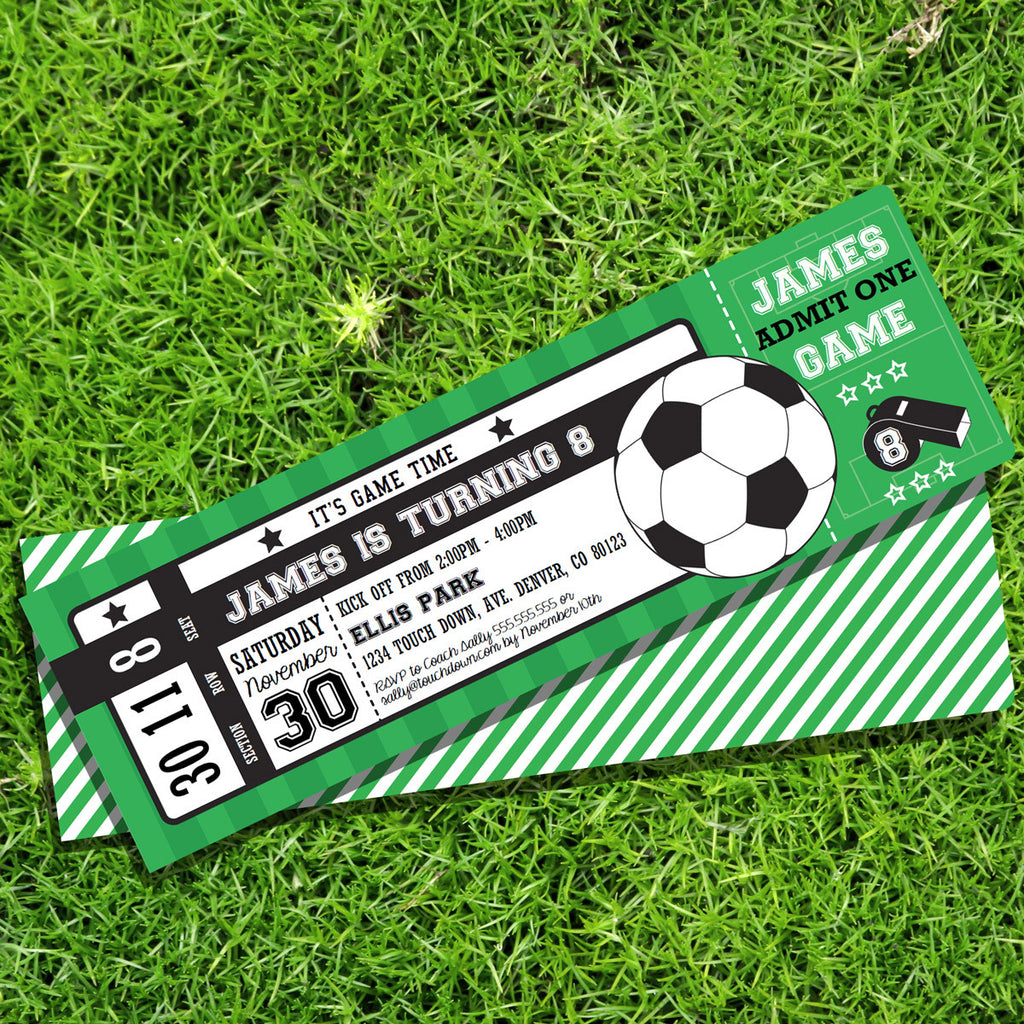 Blank Soccer Ticket Invitation Template Free