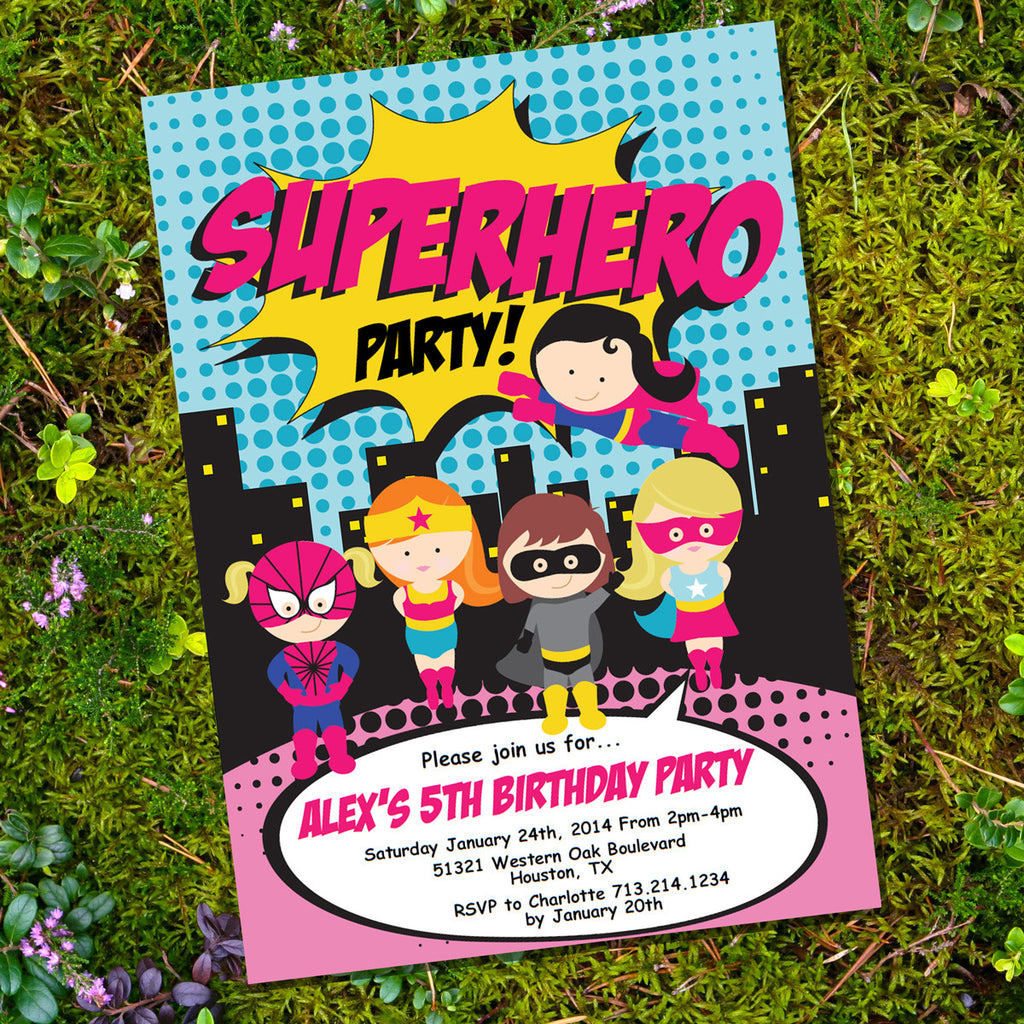 Superhero Party Invitation for a Boy | Printable Invite ...