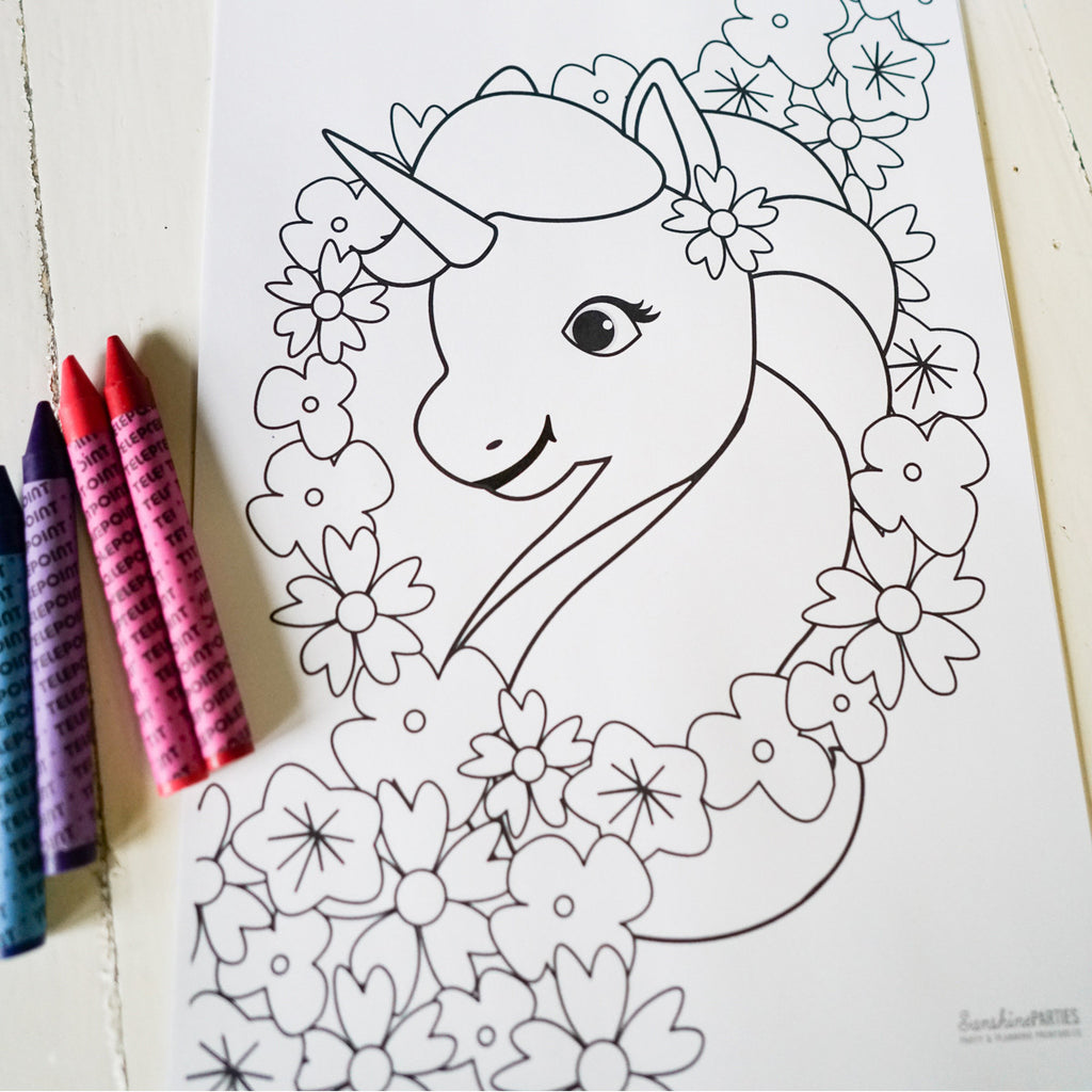 unicorn birthday coloring pages