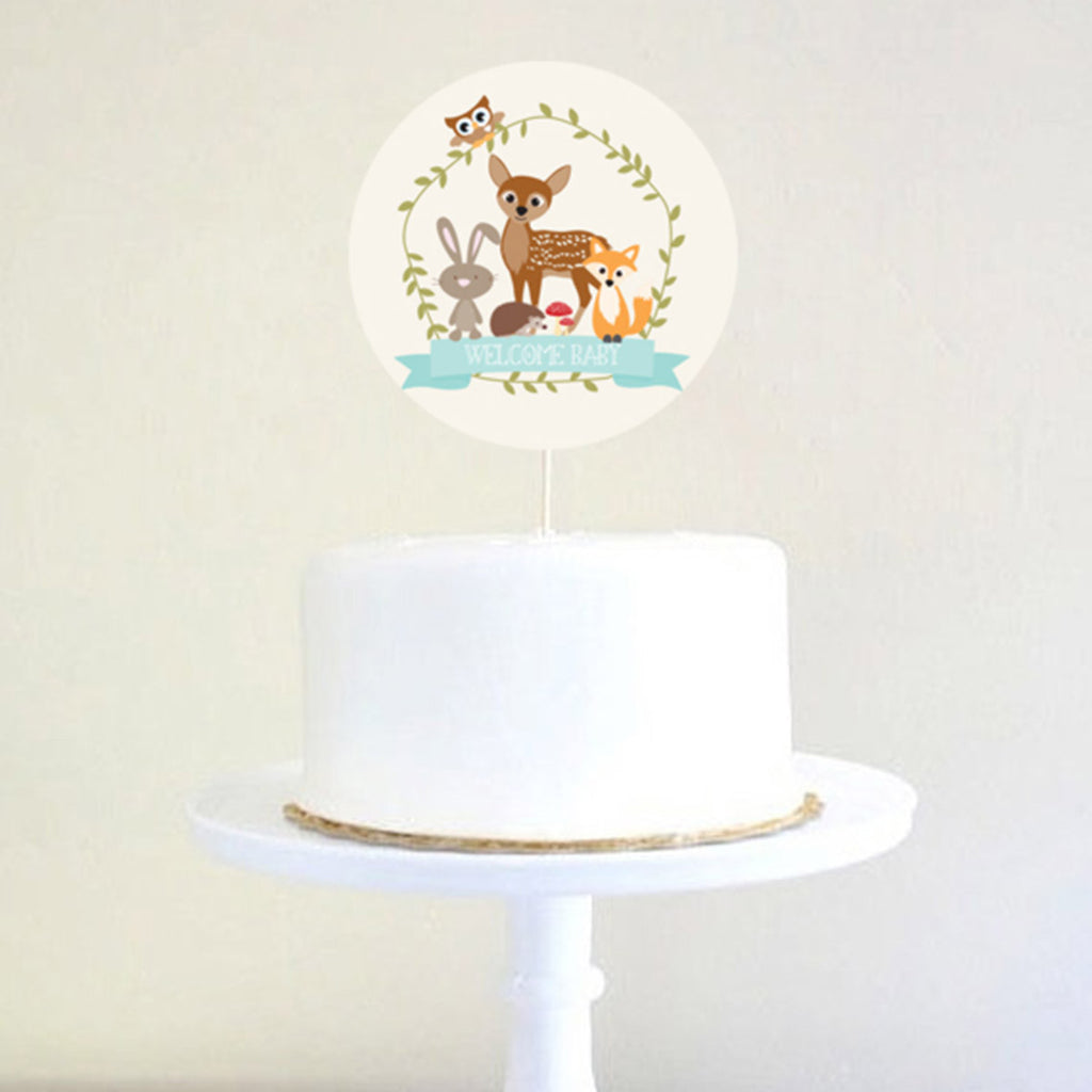 Woodland Baby Shower Printable Cake Topper For A Boy Sunshine Parties