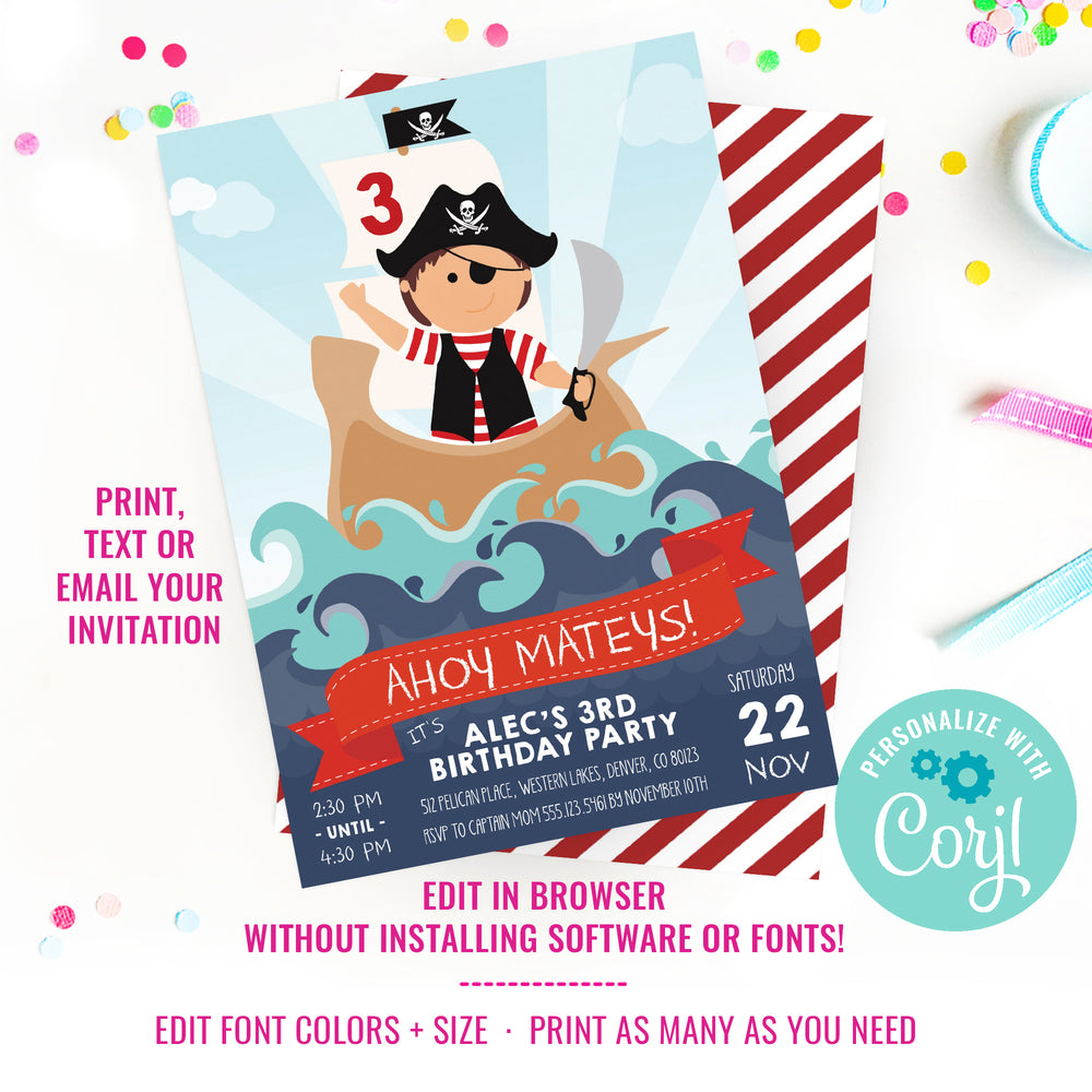 pirate party invitations