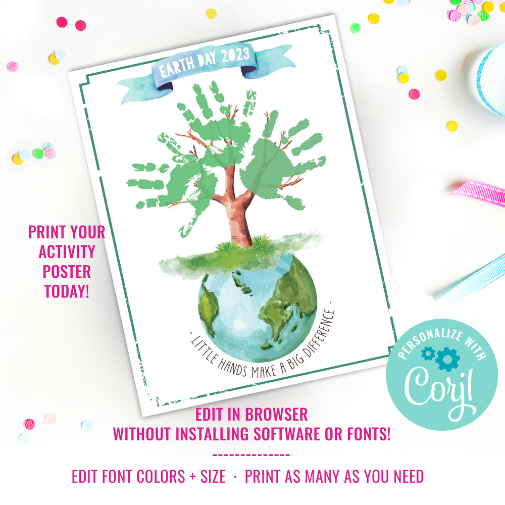 Earth Day Handprint Craft Hand Art | Handprint Earth Day Art | Save th ...